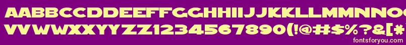 Redfive-fontti – keltaiset fontit violetilla taustalla