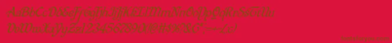 Quillswordsuperital Font – Brown Fonts on Red Background