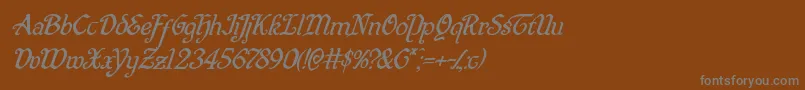 Quillswordsuperital Font – Gray Fonts on Brown Background