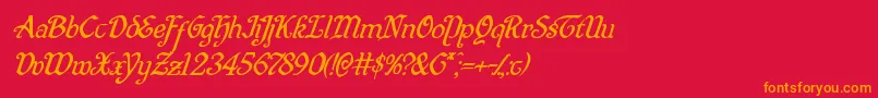 Quillswordsuperital Font – Orange Fonts on Red Background