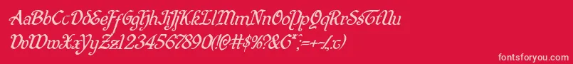 Quillswordsuperital-Schriftart – Rosa Schriften auf rotem Hintergrund