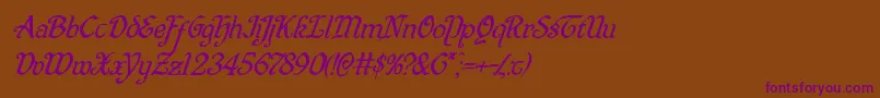 Quillswordsuperital Font – Purple Fonts on Brown Background