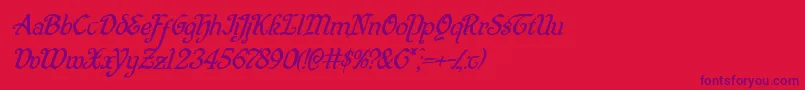 Quillswordsuperital Font – Purple Fonts on Red Background