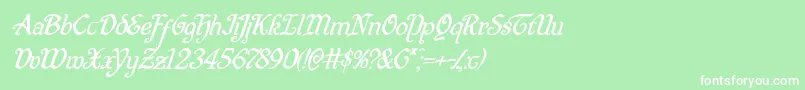 Quillswordsuperital Font – White Fonts on Green Background