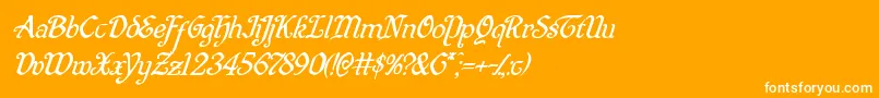 Шрифт Quillswordsuperital – белые шрифты на оранжевом фоне