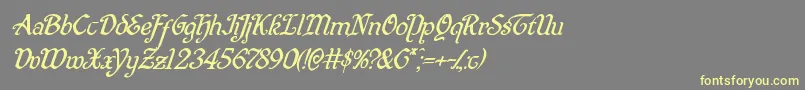 Quillswordsuperital Font – Yellow Fonts on Gray Background