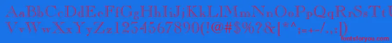 Chopin Font – Red Fonts on Blue Background
