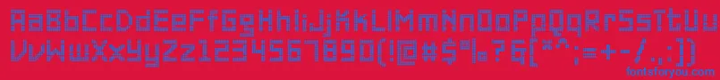 フォントPfonlineoneproDouble – 赤い背景に青い文字