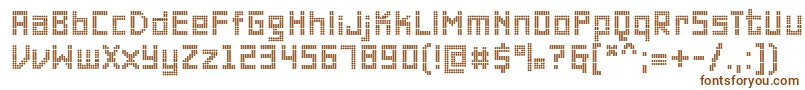 PfonlineoneproDouble-fontti – ruskeat fontit valkoisella taustalla