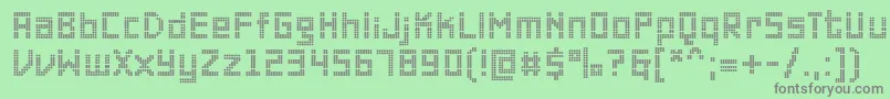 フォントPfonlineoneproDouble – 緑の背景に灰色の文字