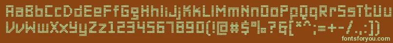 PfonlineoneproDouble-fontti – vihreät fontit ruskealla taustalla