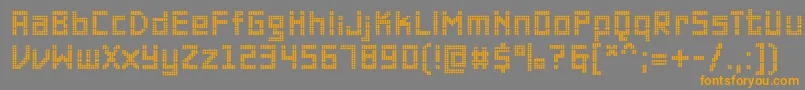 フォントPfonlineoneproDouble – オレンジの文字は灰色の背景にあります。