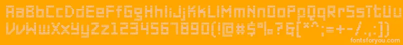 PfonlineoneproDouble-Schriftart – Rosa Schriften auf orangefarbenem Hintergrund