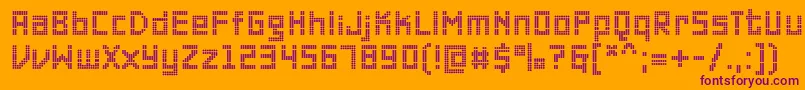 PfonlineoneproDouble-Schriftart – Violette Schriften auf orangefarbenem Hintergrund