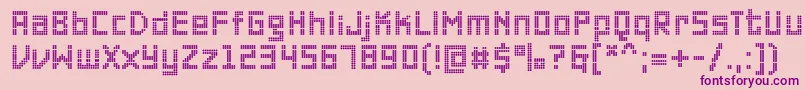 PfonlineoneproDouble-Schriftart – Violette Schriften auf rosa Hintergrund