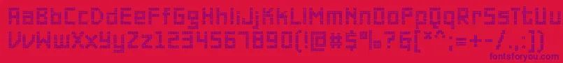 Fonte PfonlineoneproDouble – fontes roxas em um fundo vermelho