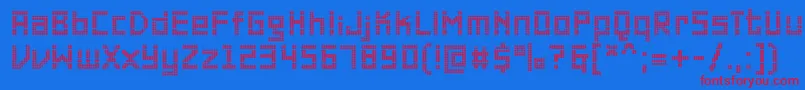 PfonlineoneproDouble-fontti – punaiset fontit sinisellä taustalla