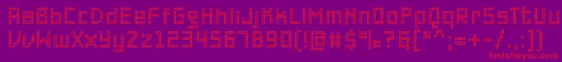 PfonlineoneproDouble-Schriftart – Rote Schriften auf violettem Hintergrund