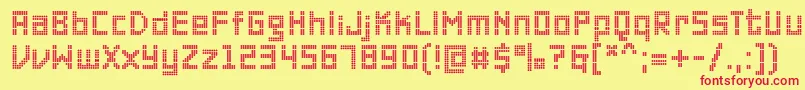 PfonlineoneproDouble-Schriftart – Rote Schriften auf gelbem Hintergrund
