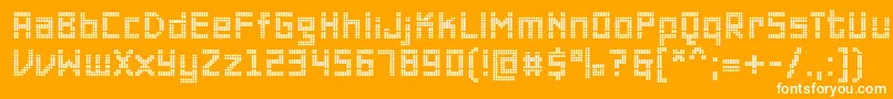 Fonte PfonlineoneproDouble – fontes brancas em um fundo laranja
