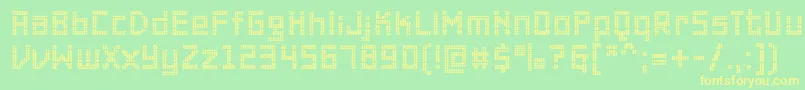 PfonlineoneproDouble Font – Yellow Fonts on Green Background