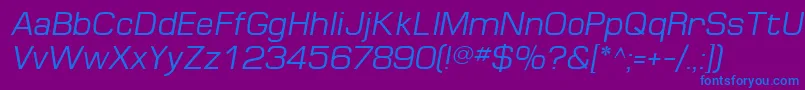 MinimaSsiItalic Font – Blue Fonts on Purple Background