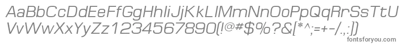 MinimaSsiItalic-fontti – harmaat kirjasimet valkoisella taustalla