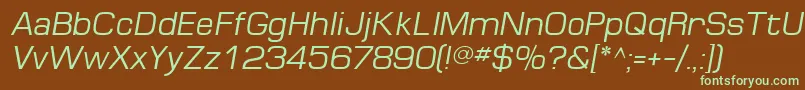 MinimaSsiItalic Font – Green Fonts on Brown Background