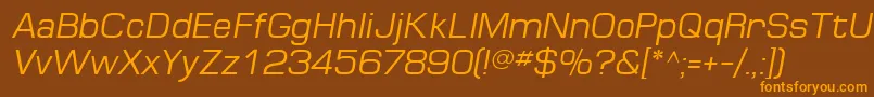 MinimaSsiItalic Font – Orange Fonts on Brown Background