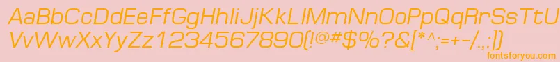 MinimaSsiItalic-Schriftart – Orangefarbene Schriften auf rosa Hintergrund