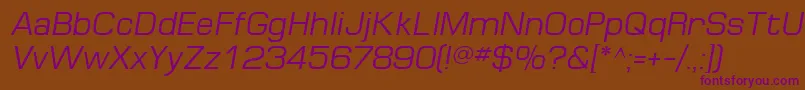 MinimaSsiItalic Font – Purple Fonts on Brown Background