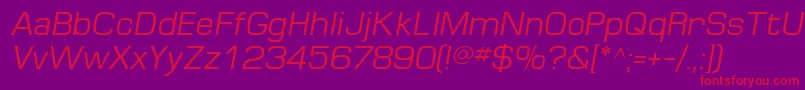 MinimaSsiItalic Font – Red Fonts on Purple Background