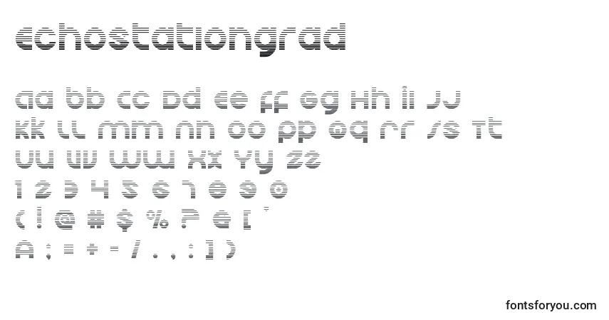 A fonte Echostationgrad – alfabeto, números, caracteres especiais