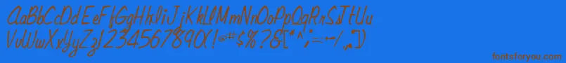 Racehorse47Bold Font – Brown Fonts on Blue Background