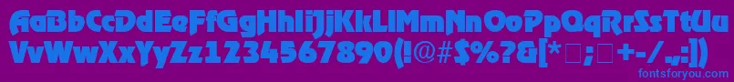 Czcionka ThimbaDisplaySsi – niebieskie czcionki na fioletowym tle