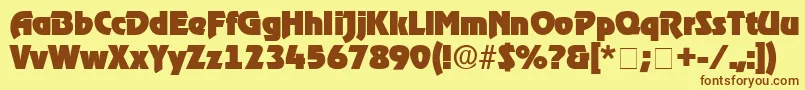 ThimbaDisplaySsi-Schriftart – Braune Schriften auf gelbem Hintergrund