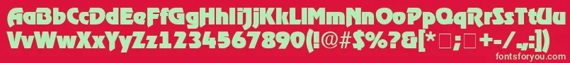 ThimbaDisplaySsi-Schriftart – Grüne Schriften auf rotem Hintergrund