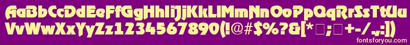 ThimbaDisplaySsi-Schriftart – Gelbe Schriften auf violettem Hintergrund