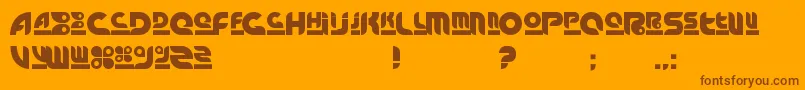 Arnstylo-Schriftart – Braune Schriften auf orangefarbenem Hintergrund