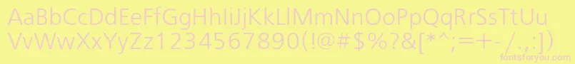Freesetlightc-fontti – vaaleanpunaiset fontit keltaisella taustalla