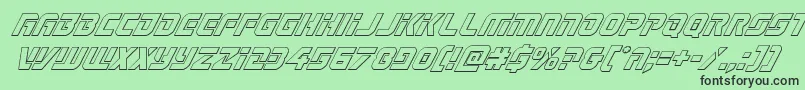 Legiosabinaoutital-fontti – mustat fontit vihreällä taustalla