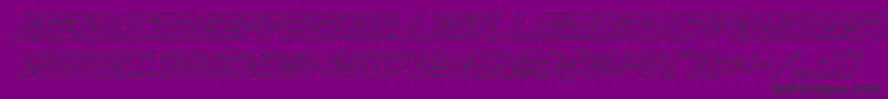 Legiosabinaoutital-Schriftart – Schwarze Schriften auf violettem Hintergrund