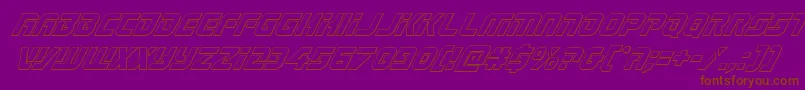 フォントLegiosabinaoutital – 紫色の背景に茶色のフォント