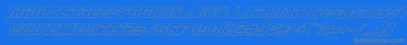 Legiosabinaoutital-fontti – harmaat kirjasimet sinisellä taustalla
