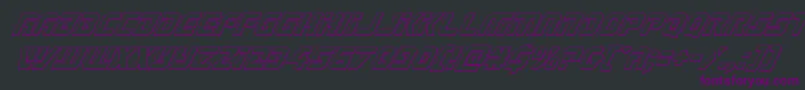 Legiosabinaoutital-fontti – violetit fontit mustalla taustalla