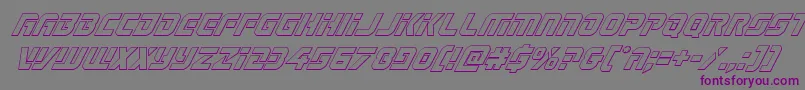 Шрифт Legiosabinaoutital – фиолетовые шрифты на сером фоне