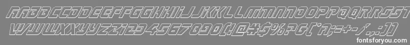 フォントLegiosabinaoutital – 灰色の背景に白い文字