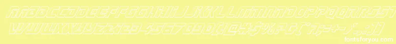 Legiosabinaoutital-fontti – valkoiset fontit keltaisella taustalla