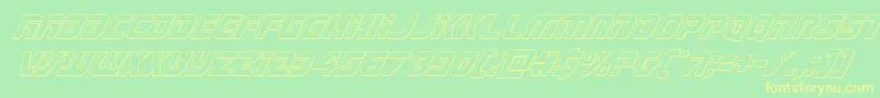 Legiosabinaoutital-fontti – keltaiset fontit vihreällä taustalla