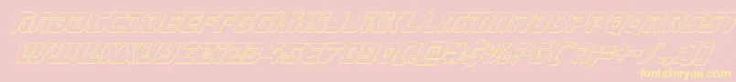 Шрифт Legiosabinaoutital – жёлтые шрифты на розовом фоне